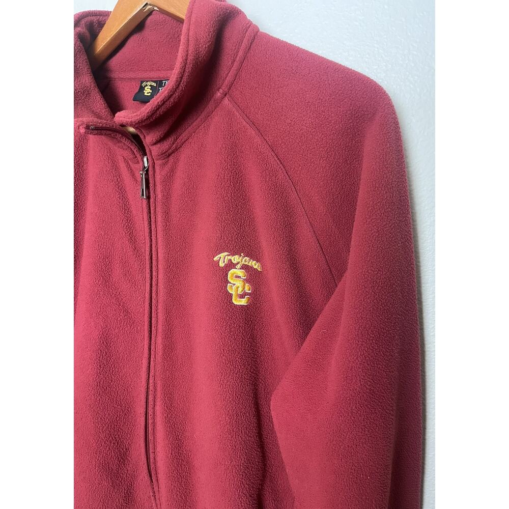 USC Trojans Full Zip Fleece Jacket Team Trojan Men’s Sz Medium Red - Picture 4 of 11